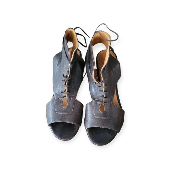 Coclico shoe open toe wedge lace up Size 38.5 US 8 - Picture 4 of 7